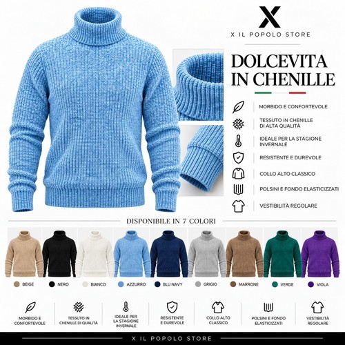 Maglione dolcevita uomo - dolcevita,